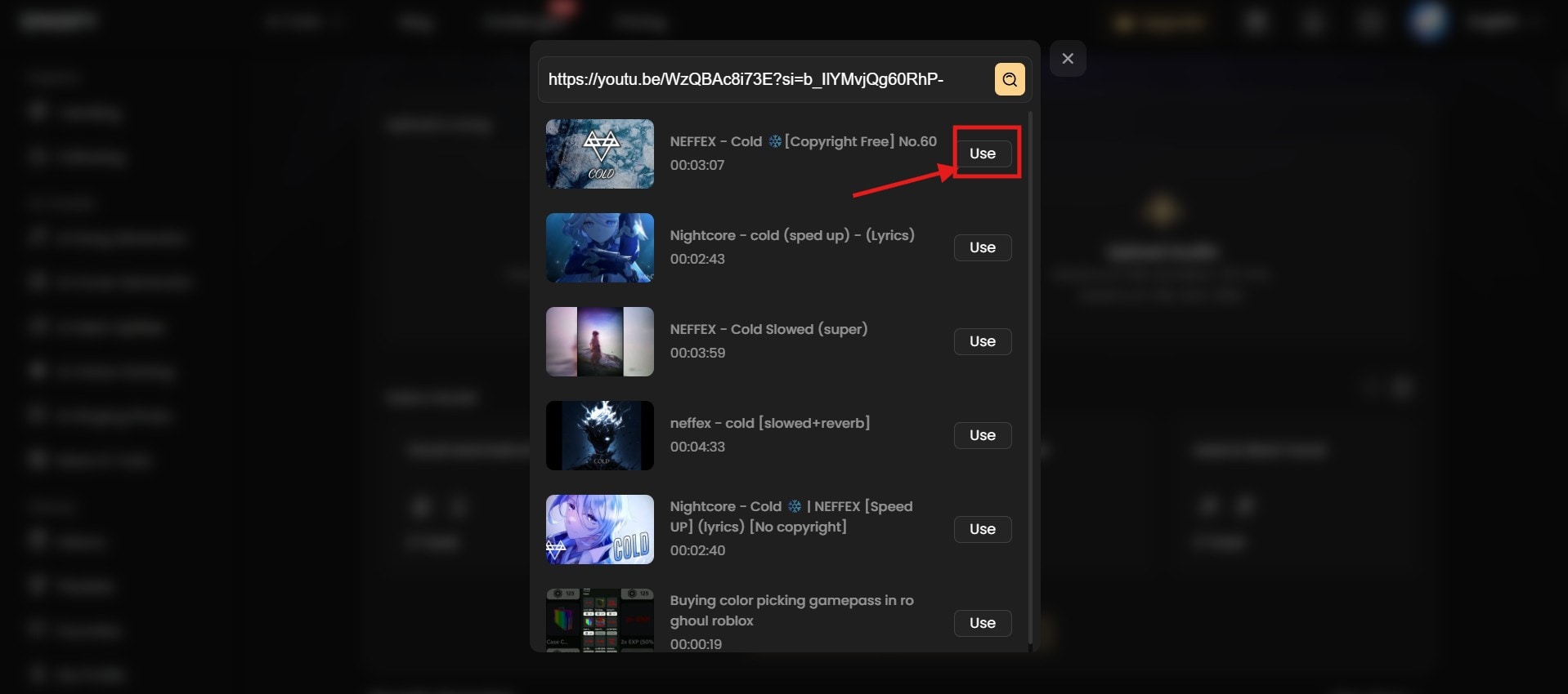 singify select youtube video