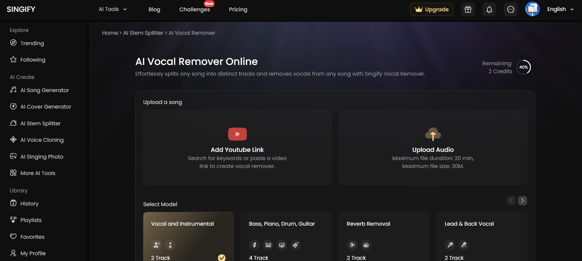 singify vocal remover