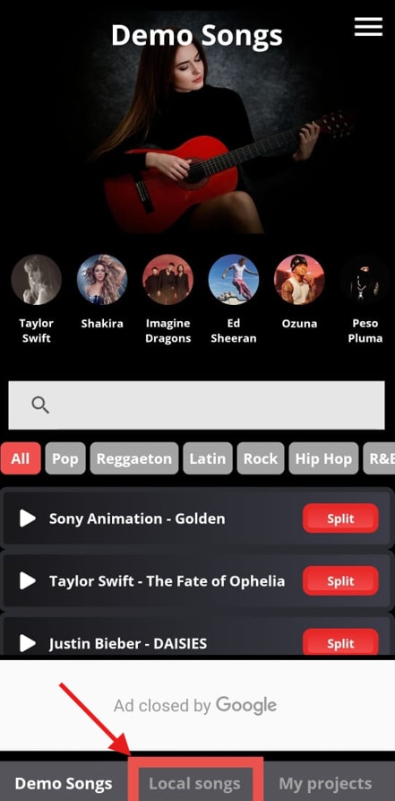 splithit vocal remover upload video