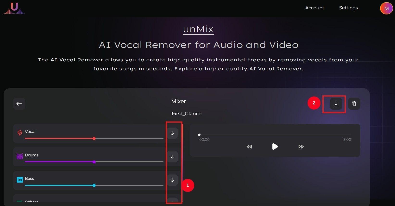 unmix download audio