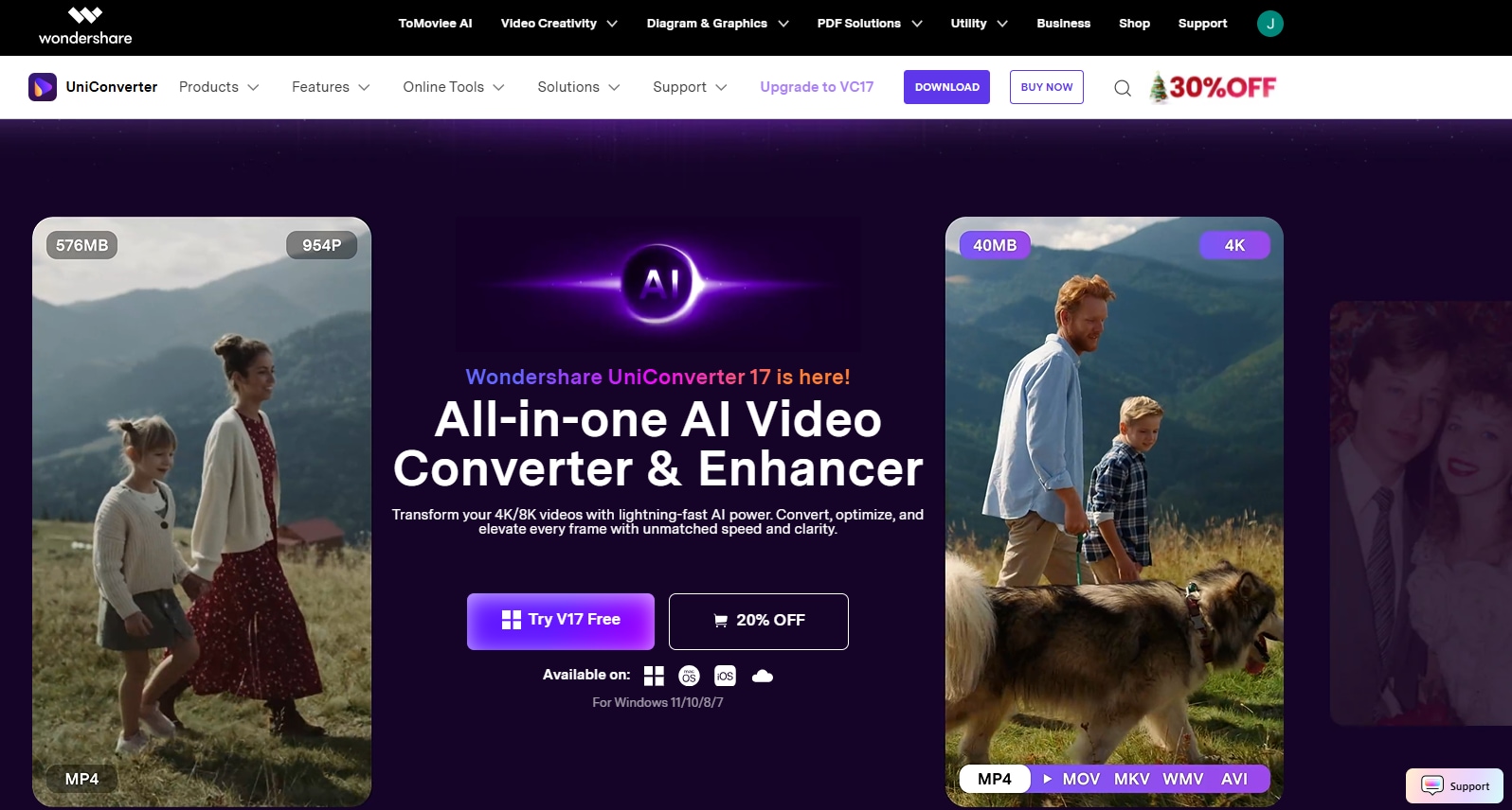 wondershare uniconverter homepage