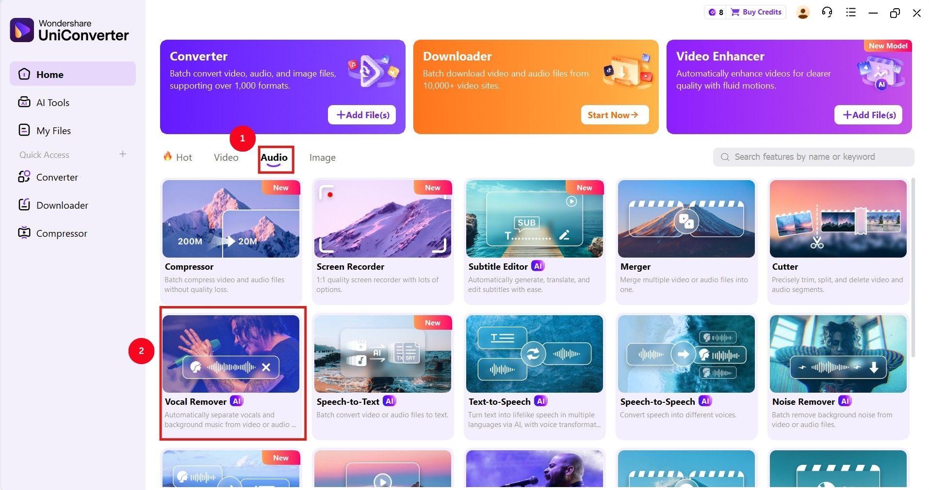 wondershare uniconverter vocal removal feature