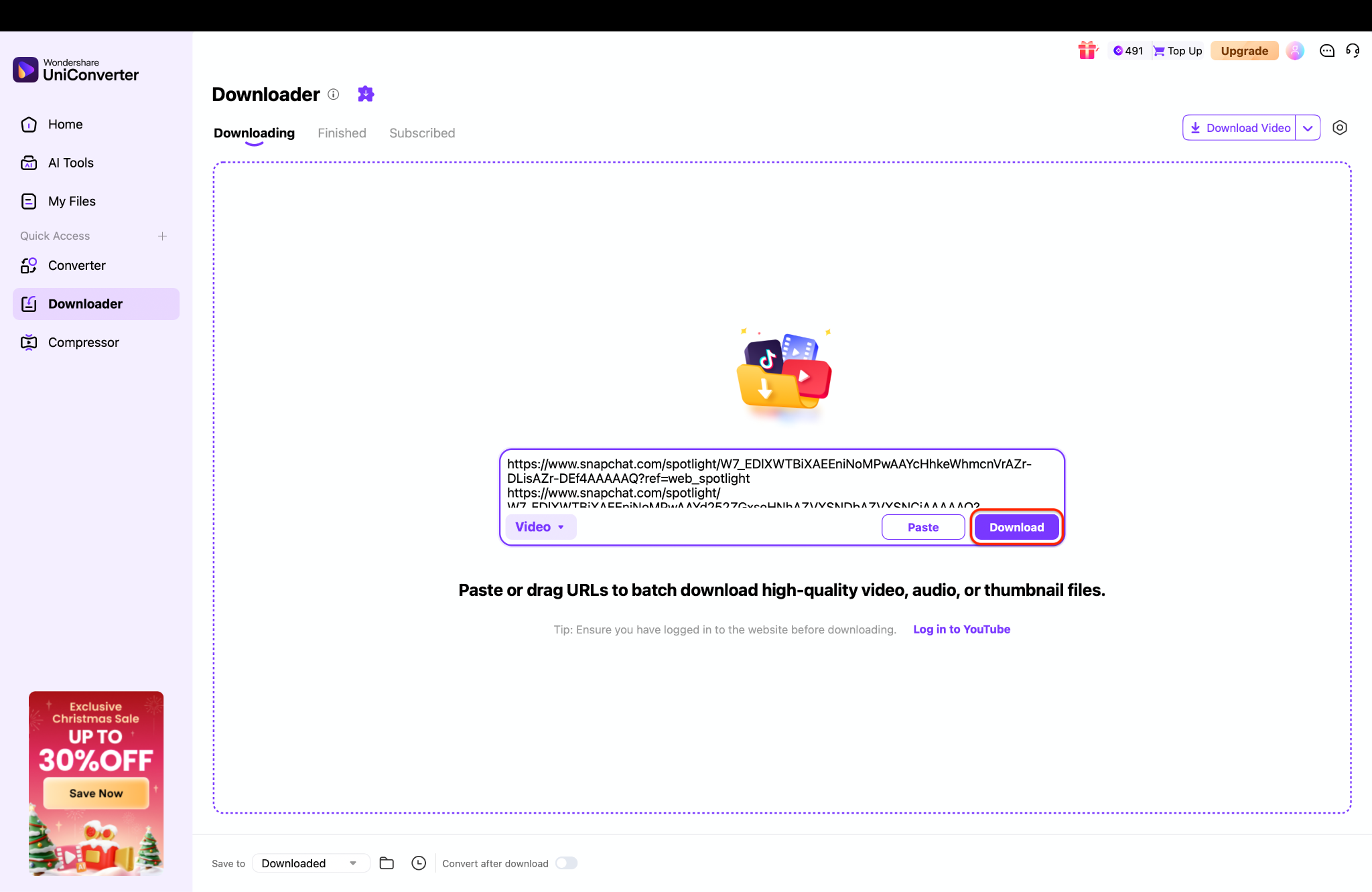 analyze link and save spotlight video easily