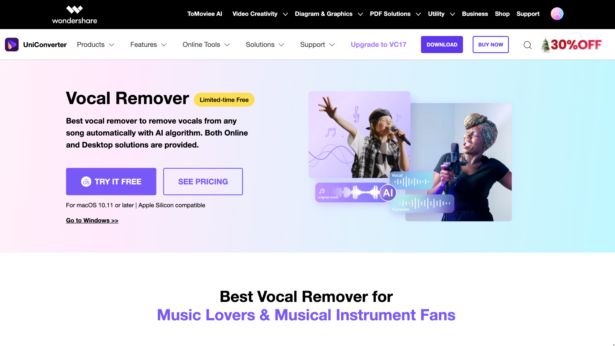 wondershare uniconverter homepage