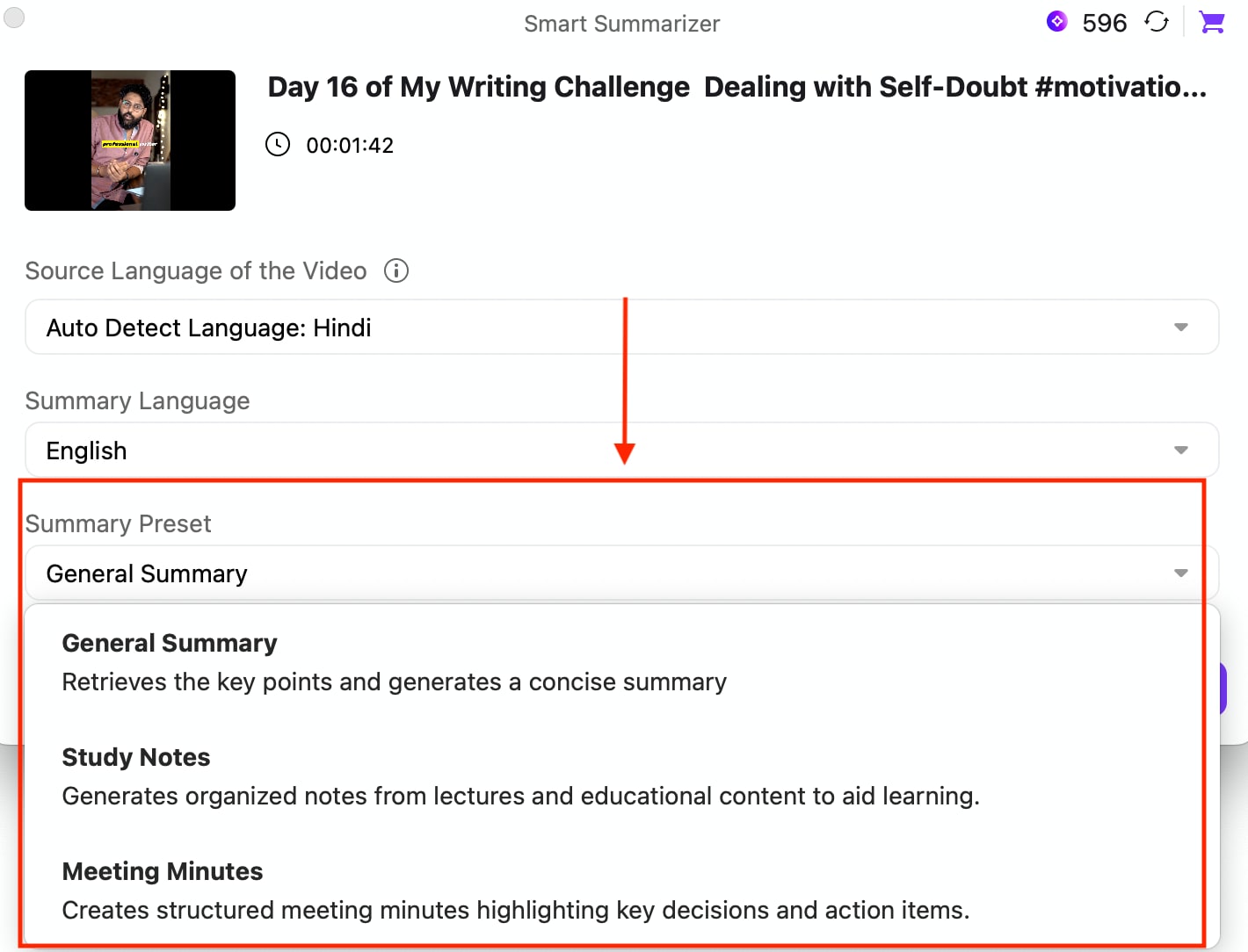 wondershare uniconverter generate summary