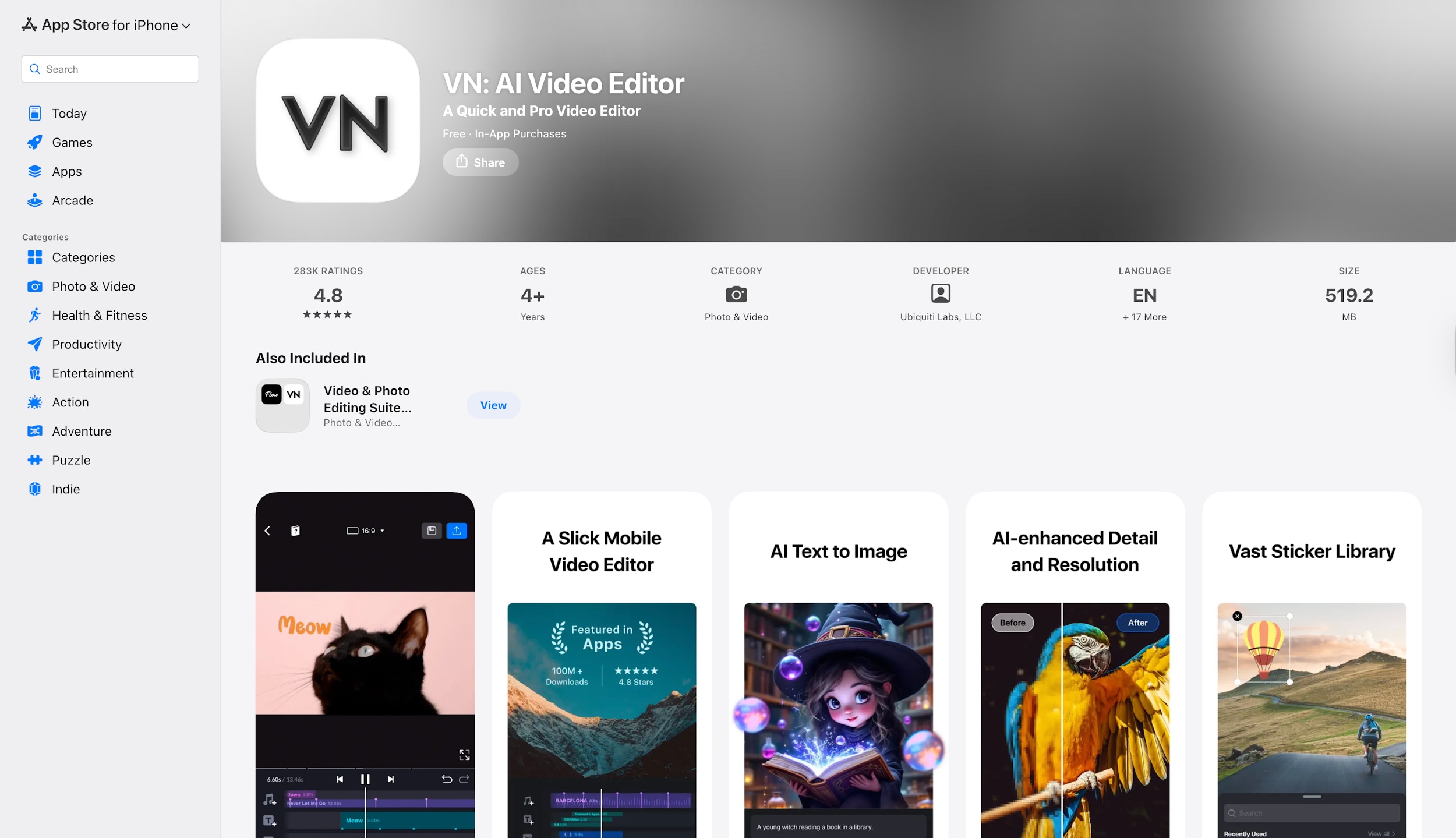 vn video editor homepage