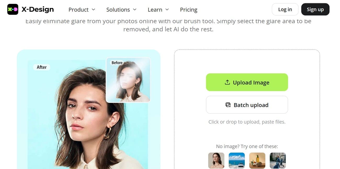 xdesign remove glare tool