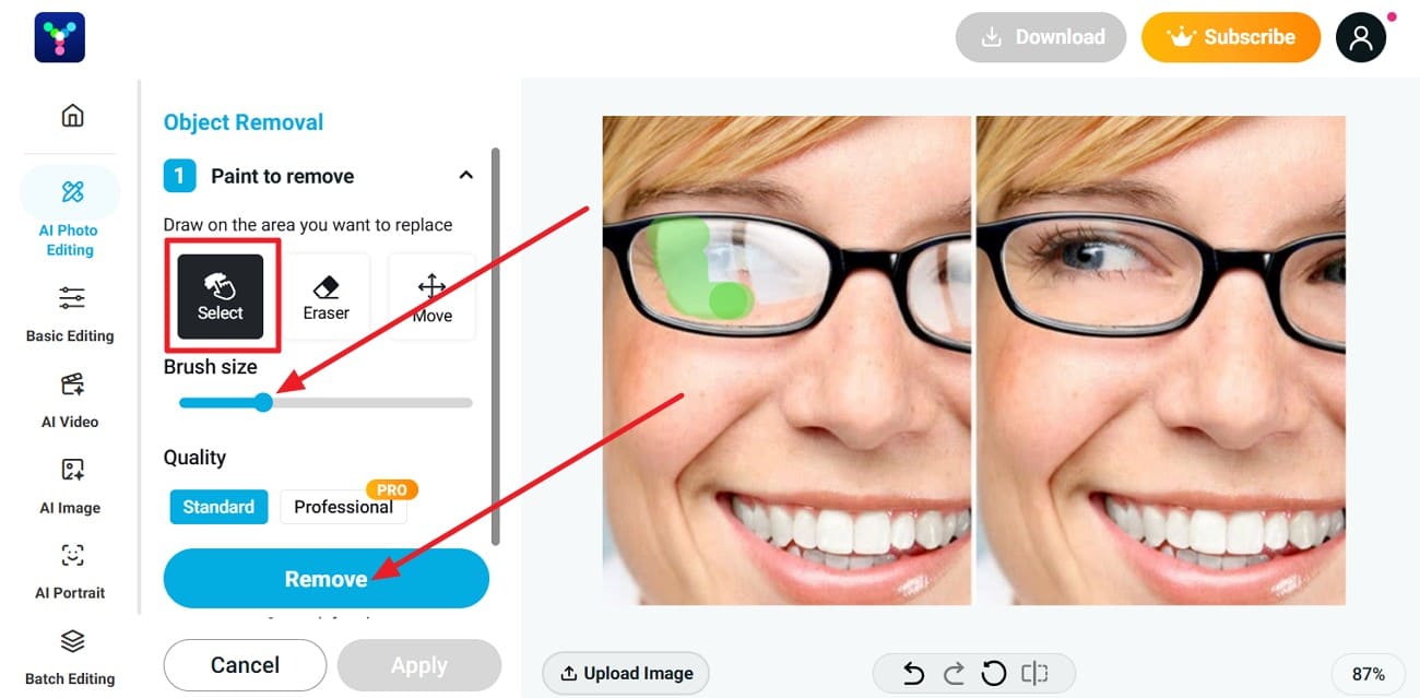 pick the remove button