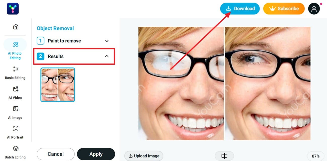 check the results and download