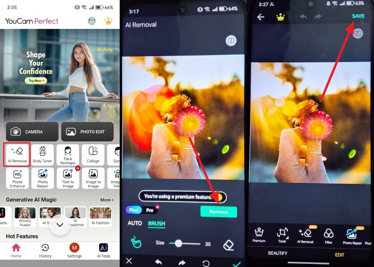 press the remove option