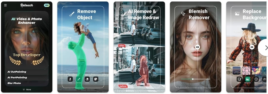 retouch app to remove glare