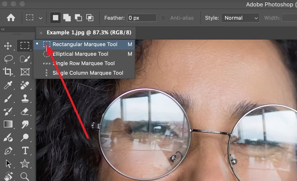choose the rectangular tool