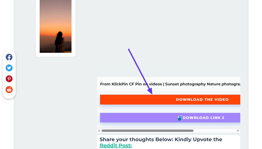press download to save video