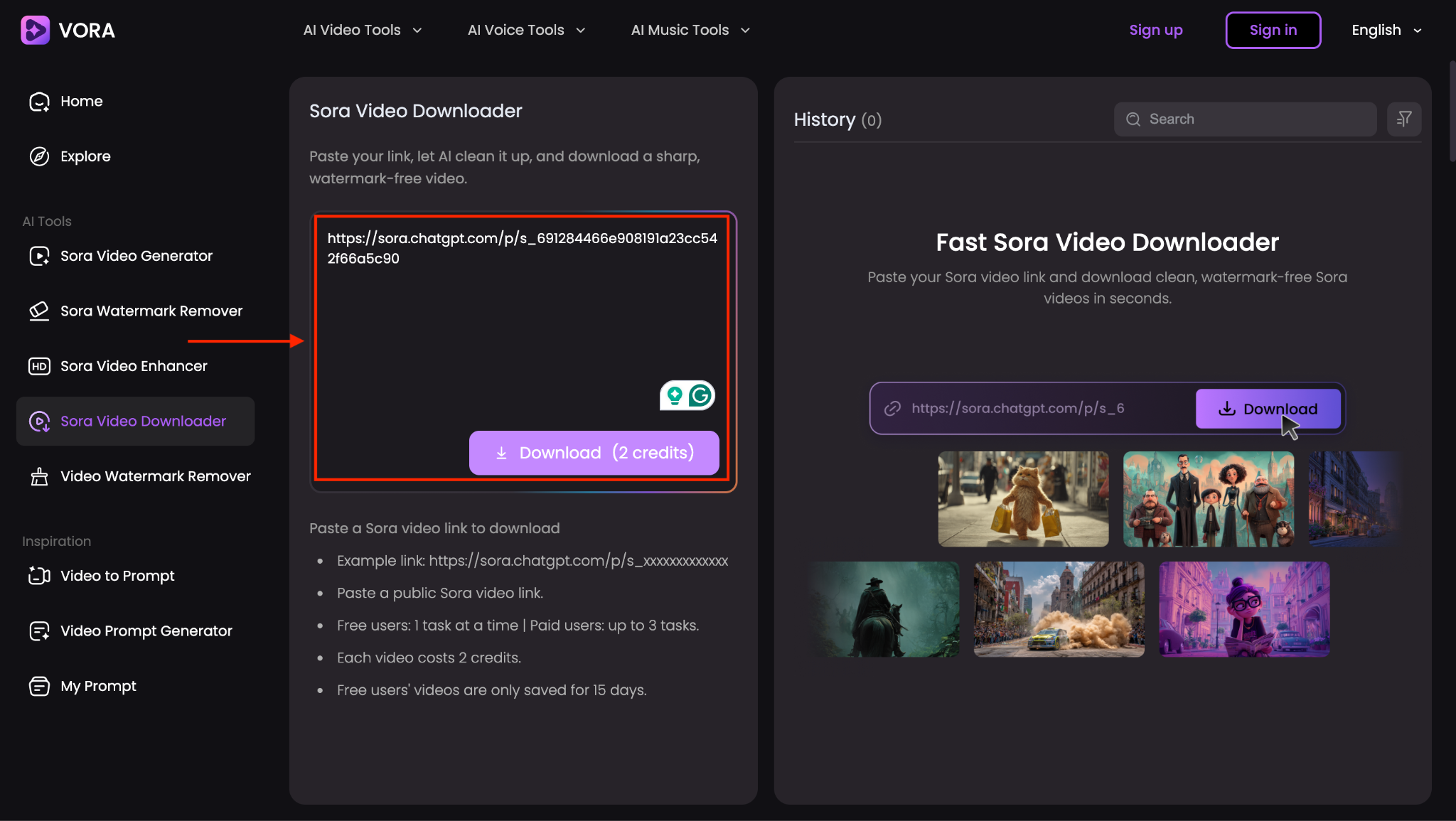 fineshare vora paste link