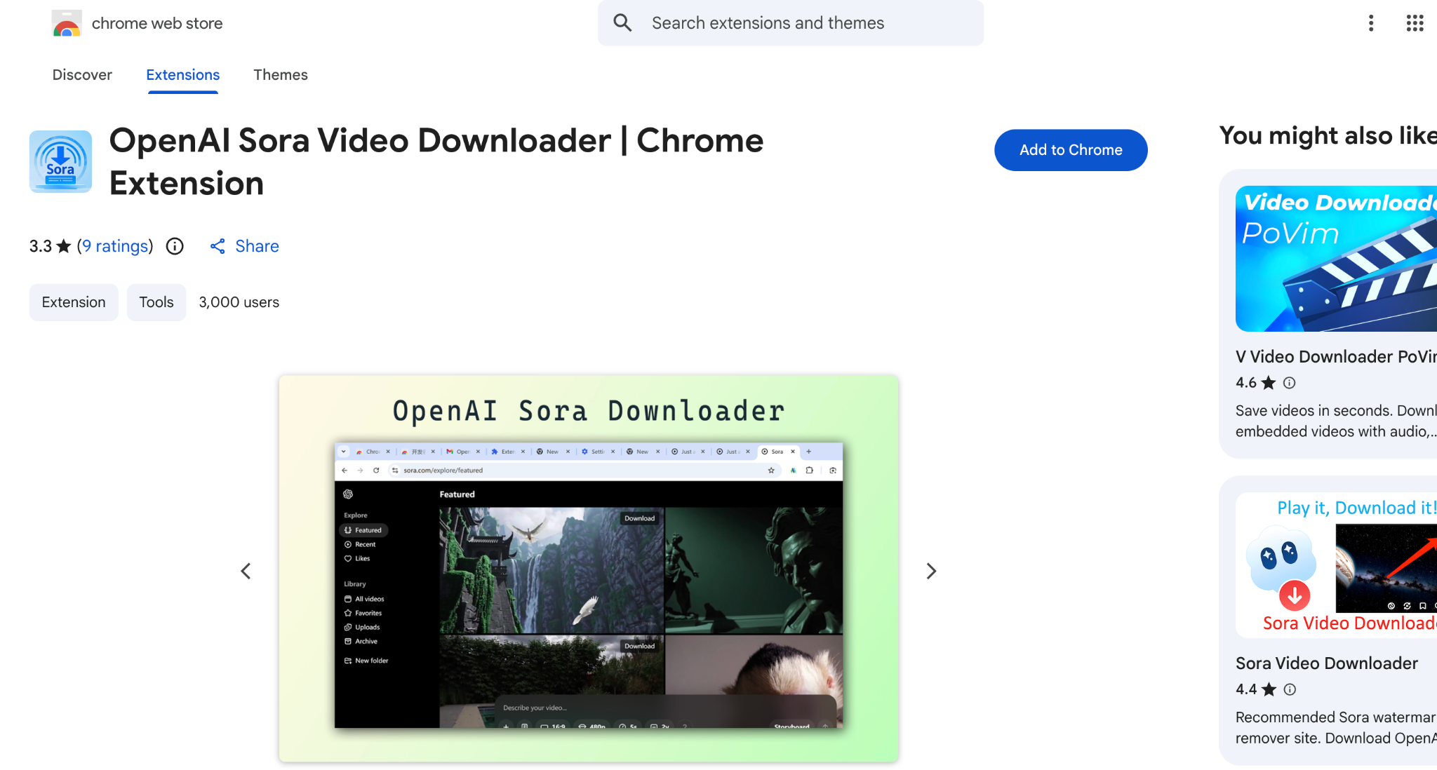 openai sora video downloader webpage