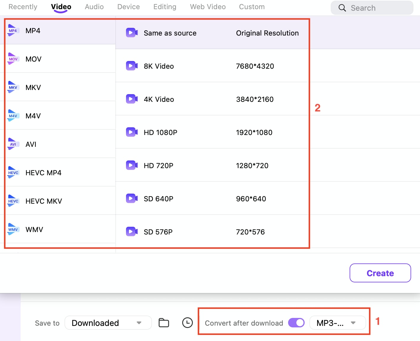 wondershare uniconverter choose format