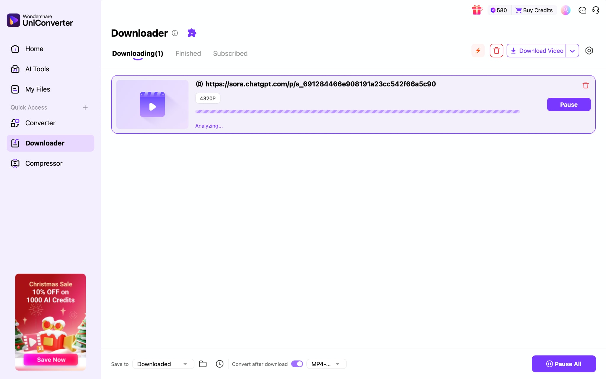 wondershare uniconverter download sora video