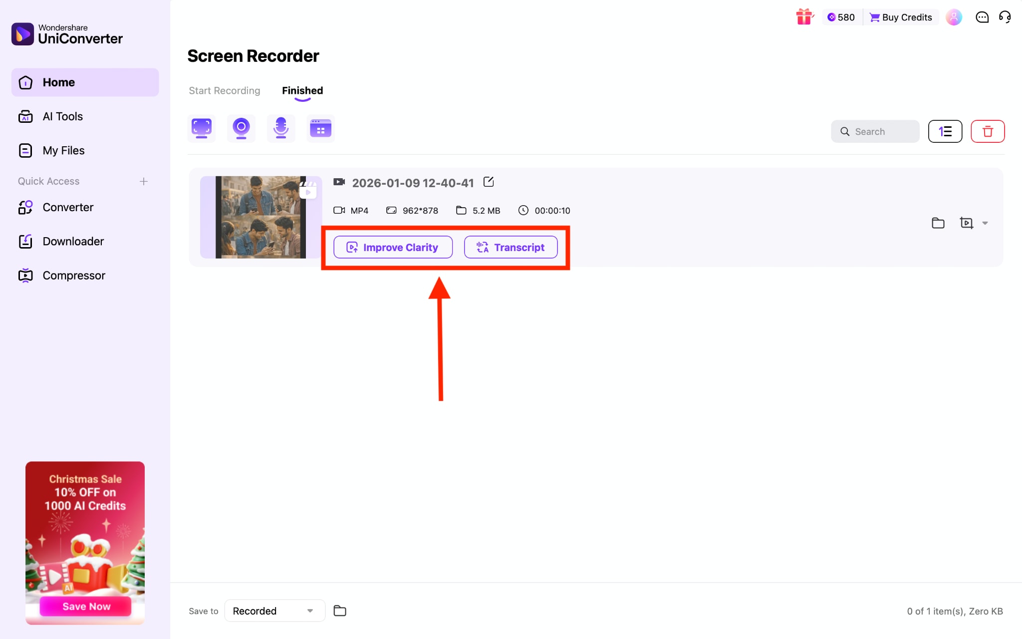 wondershare uniconverter improve clarity