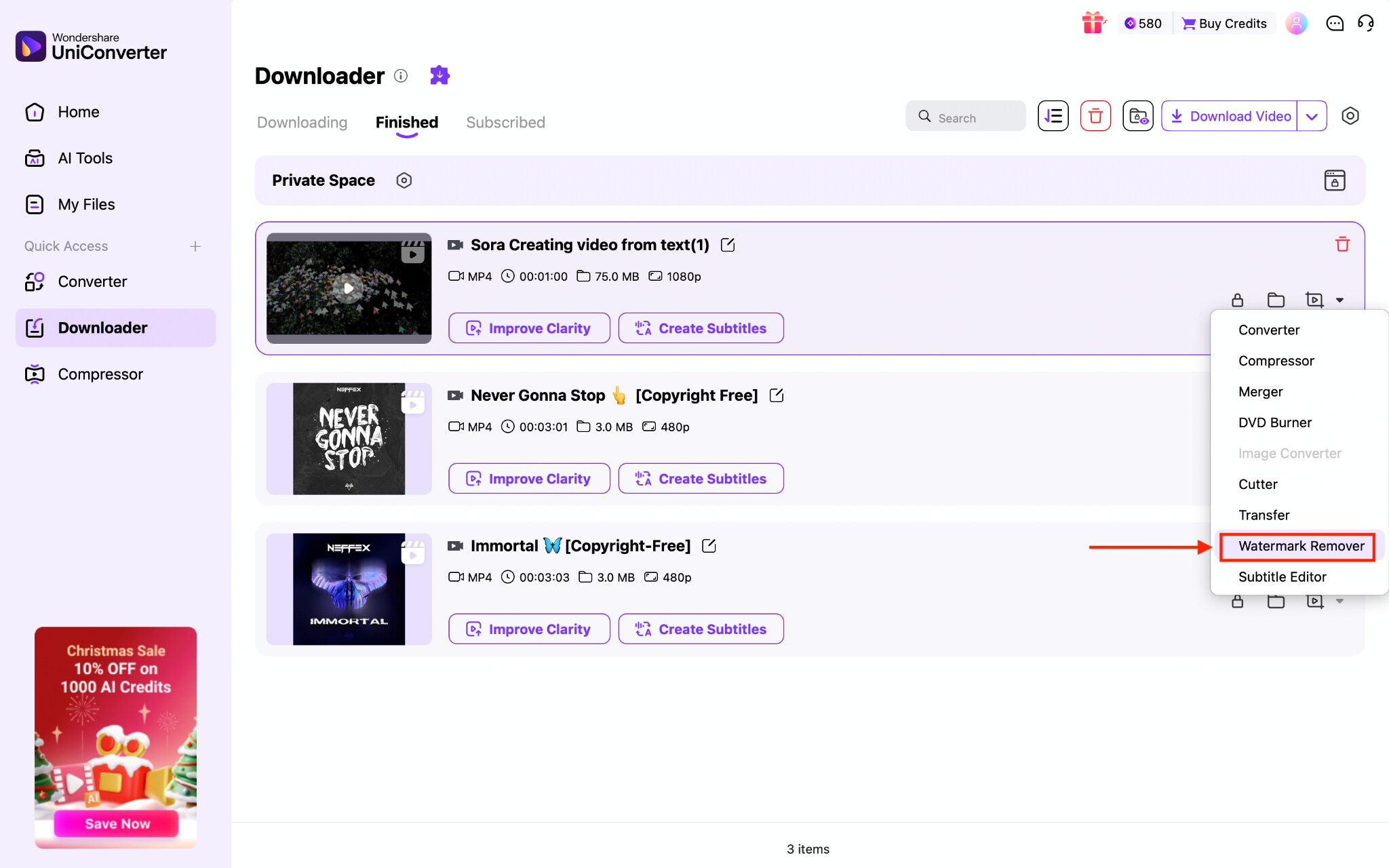 wondershare uniconverter watermark remover