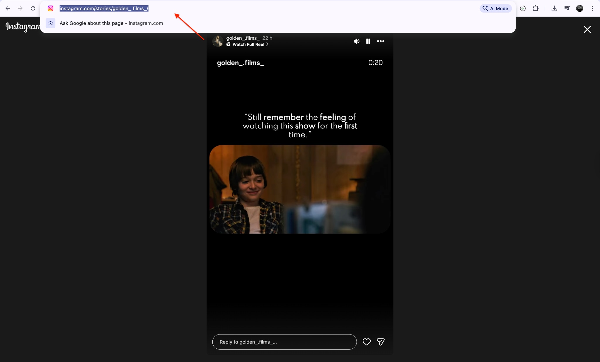 copy the link of story