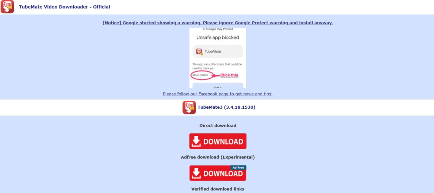 tubemate youtube downloader homepage