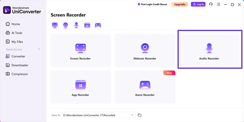 record lecture to notes by choosing audio recorder