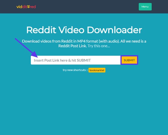 click submit in reddit video downlaoder