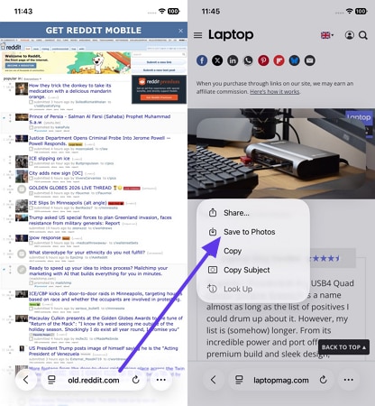 tap save to photos on reddit gif downloader
