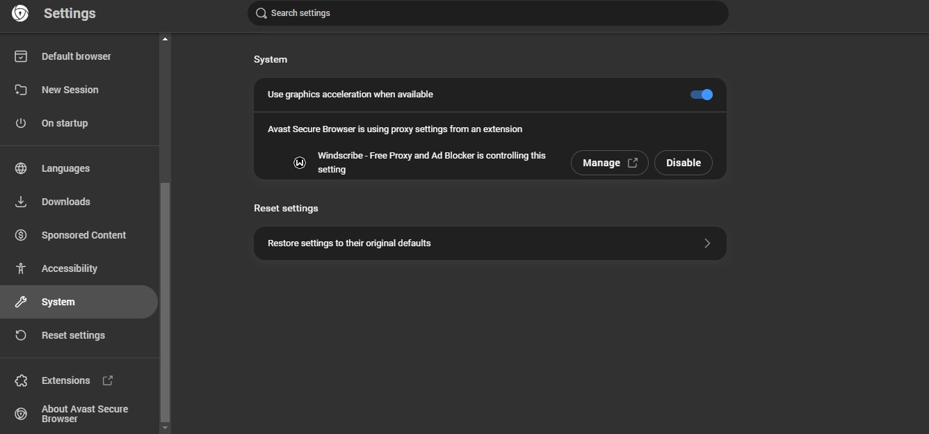 turn off browser hardware acceleration