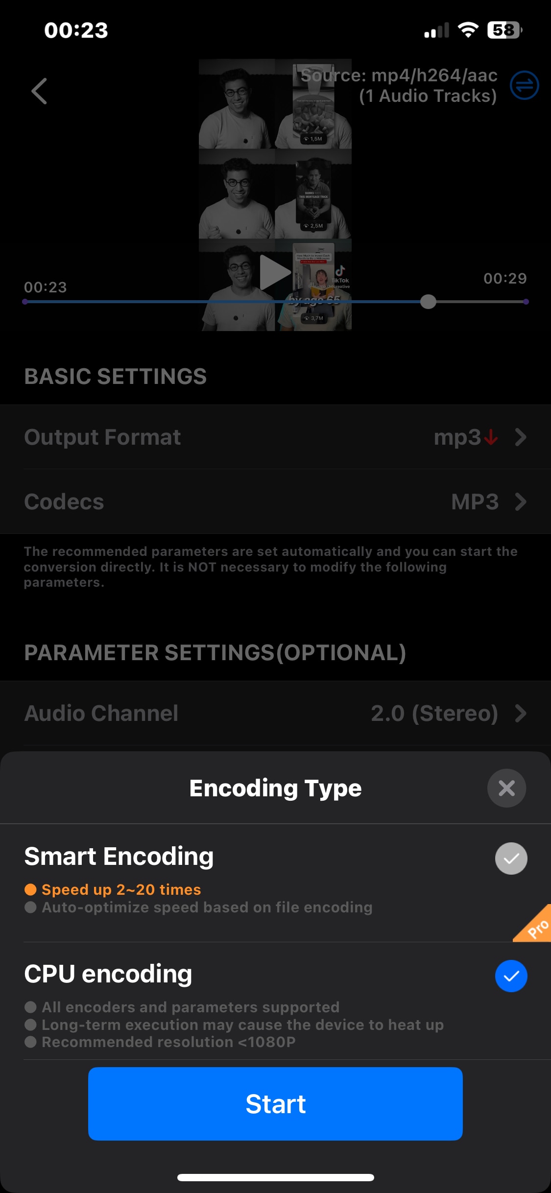 select encoding type