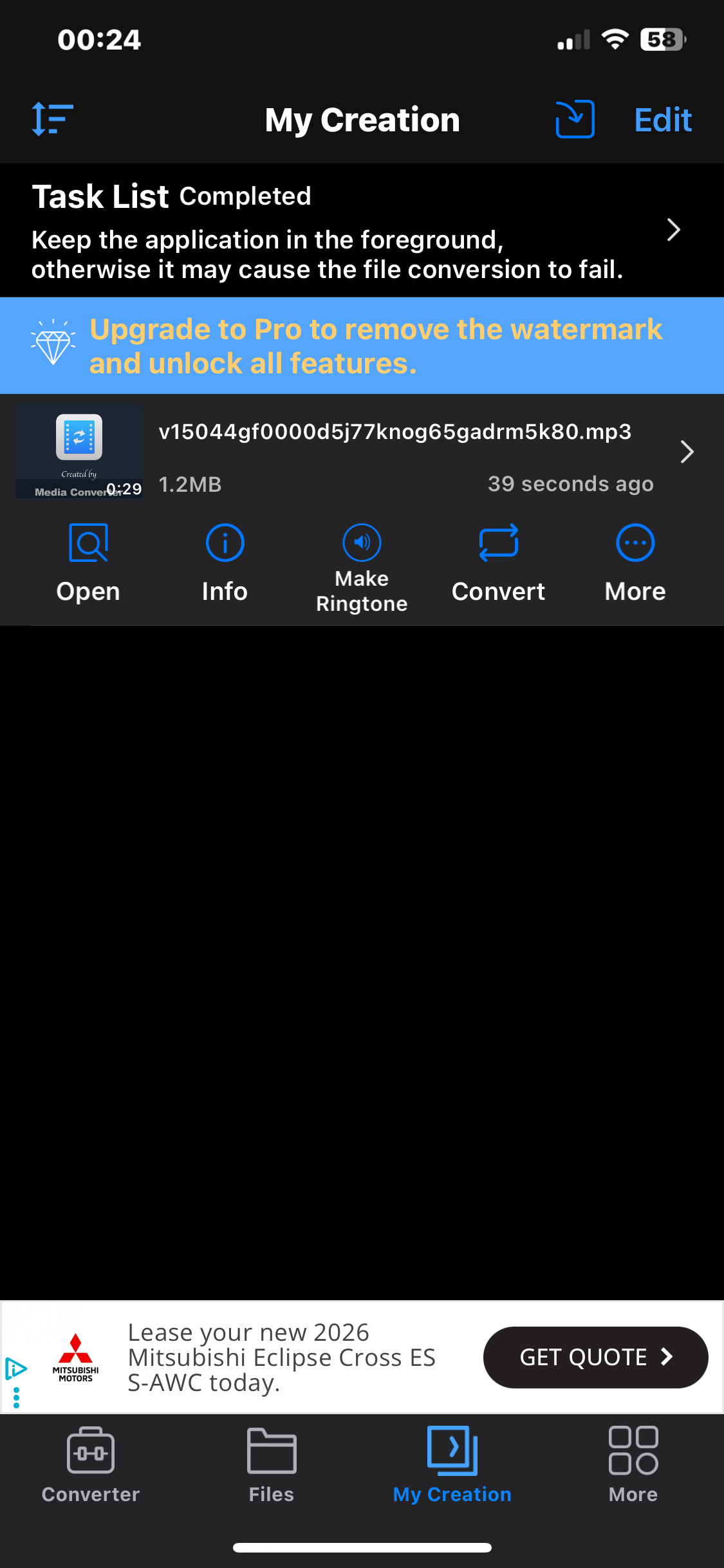 access converter audio file