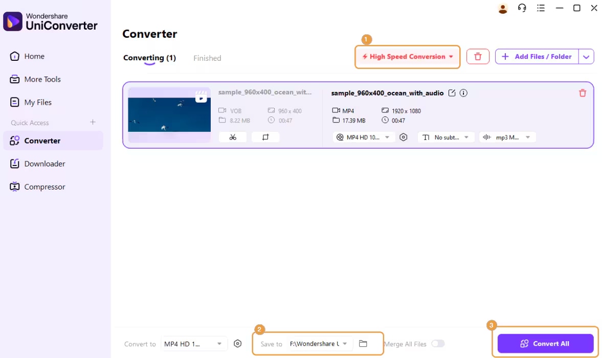 start converting dvd to mp4