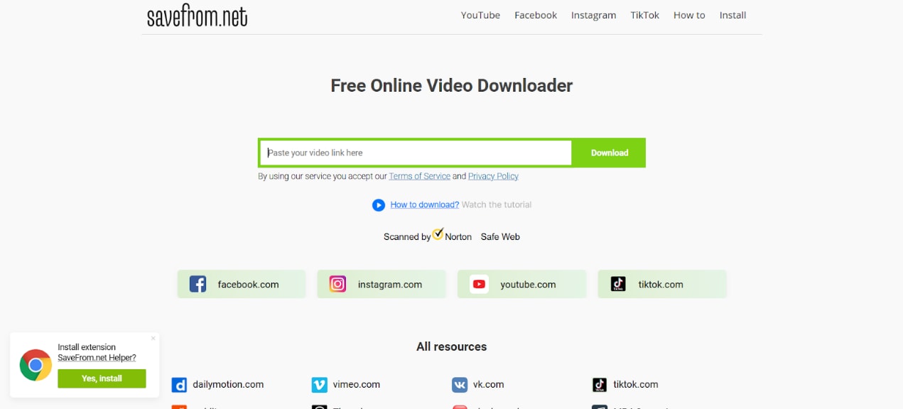 savefrom net homepage