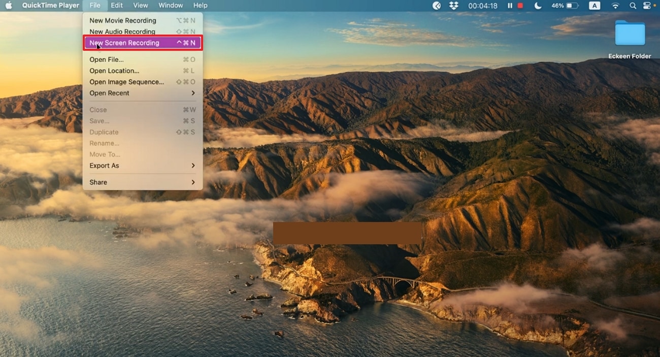 choose new screen recording button