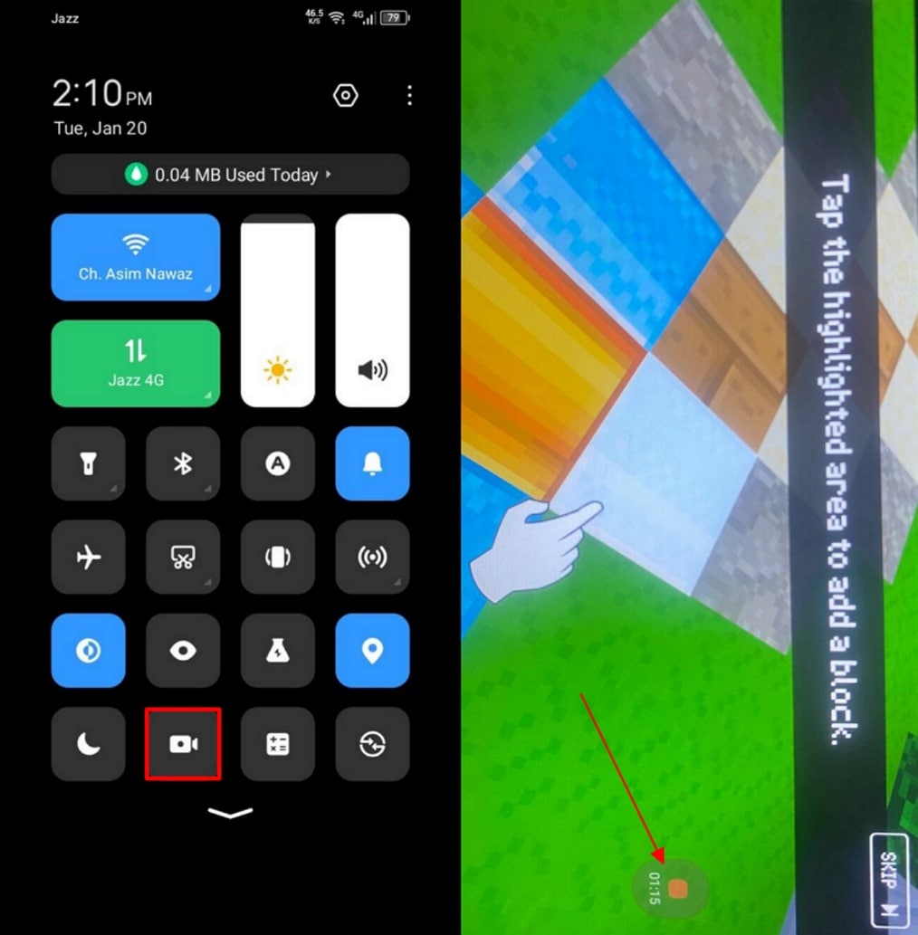 screen record game in android