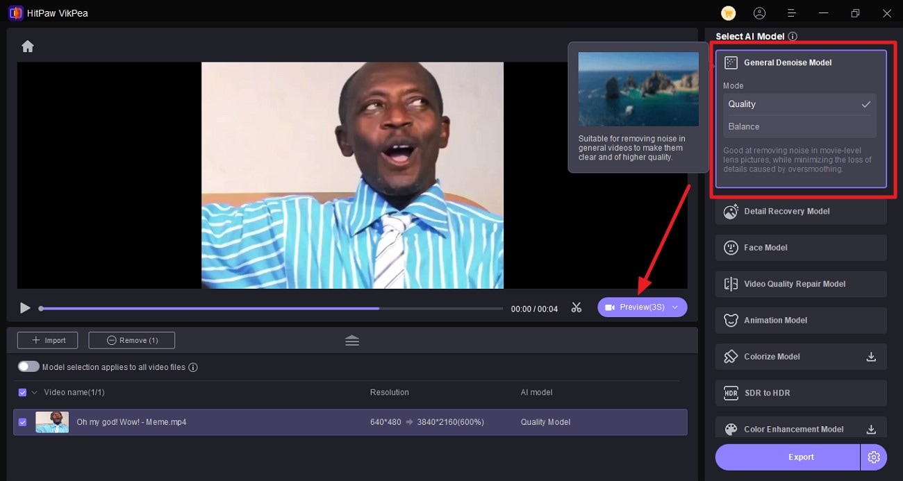 select ai models press preview