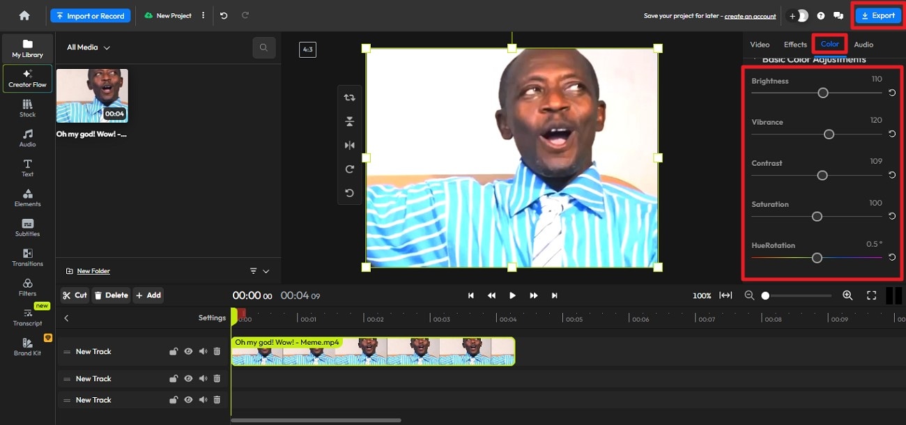 adjust attributes press export