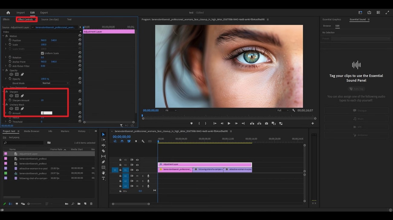 adjust effect controls and save