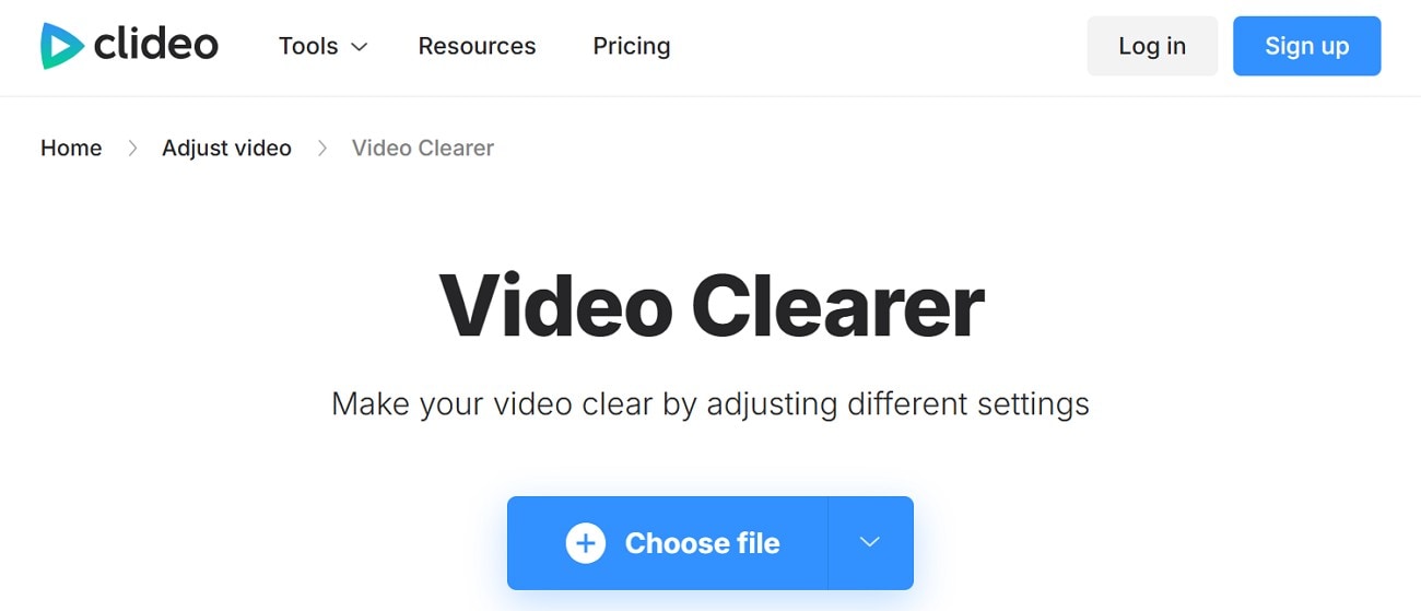 clideo video clearer tool