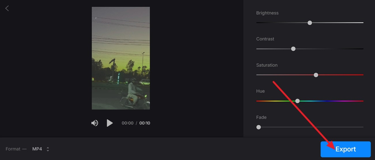 press the export button