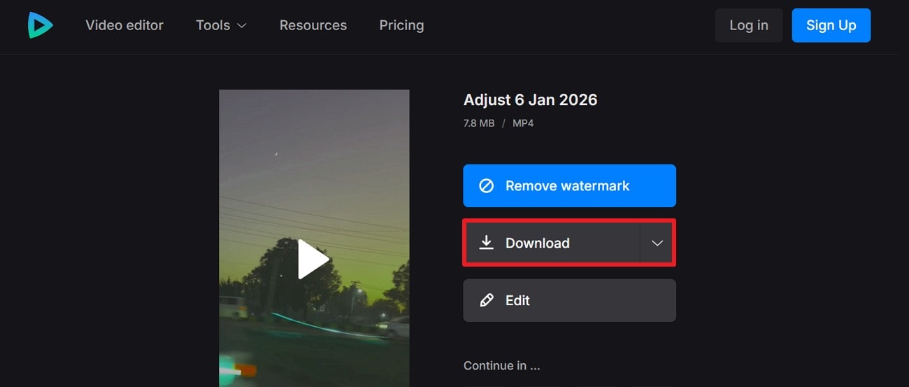 pick the download button