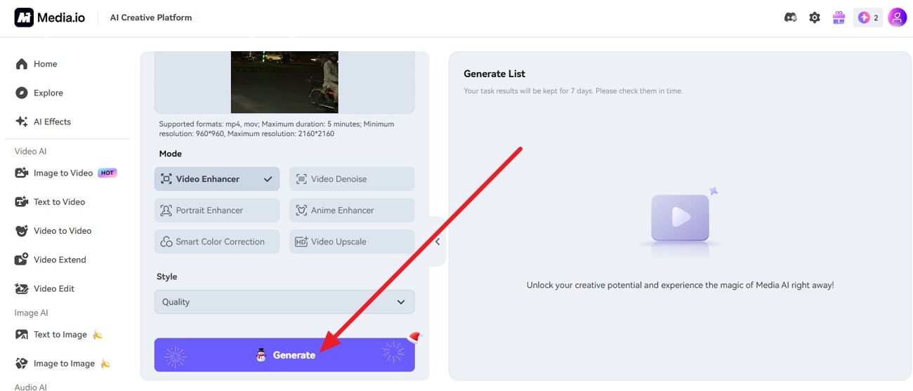 press the generate button on tool