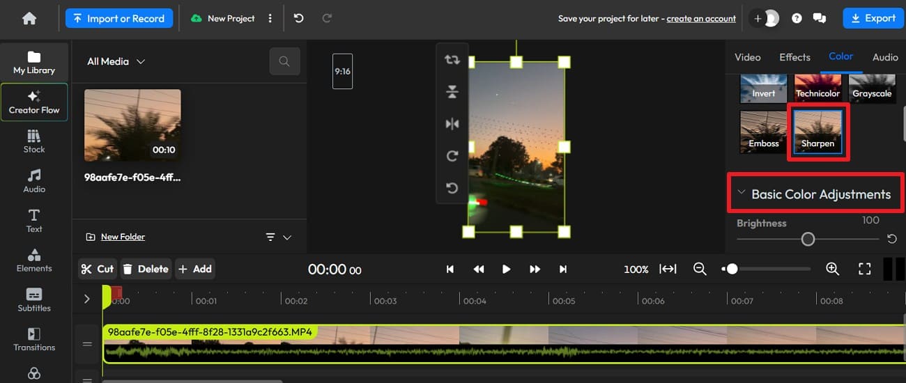 apply filter or adjust settings
