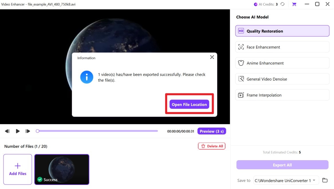 choose to open file location