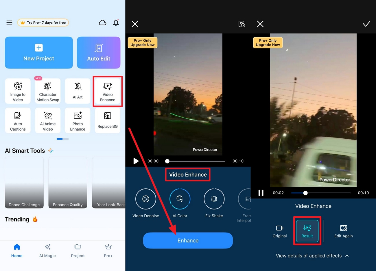 press enhance and see results