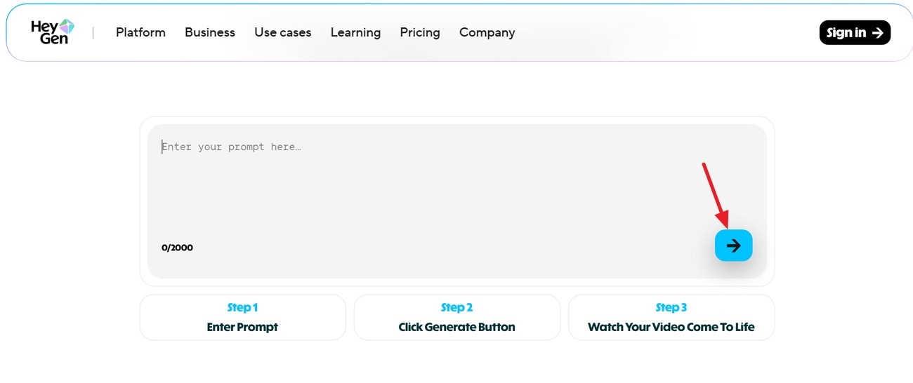 enter prompt to generate video heygen