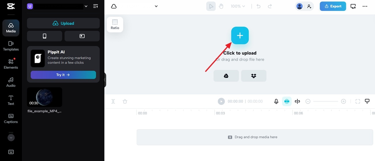 upload a video in capcut