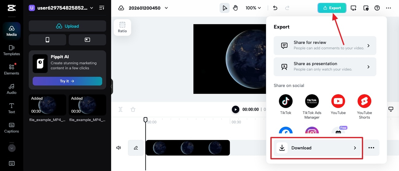 save result from capcut