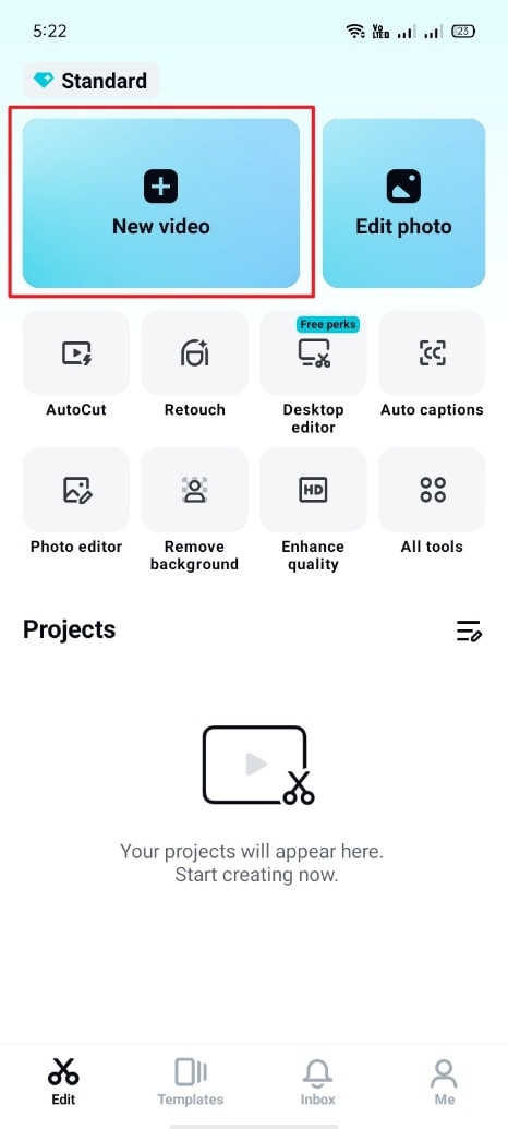 add video in capcut mobile application