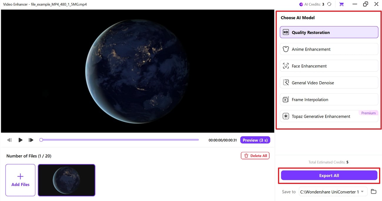 apply change and save video uniconverter